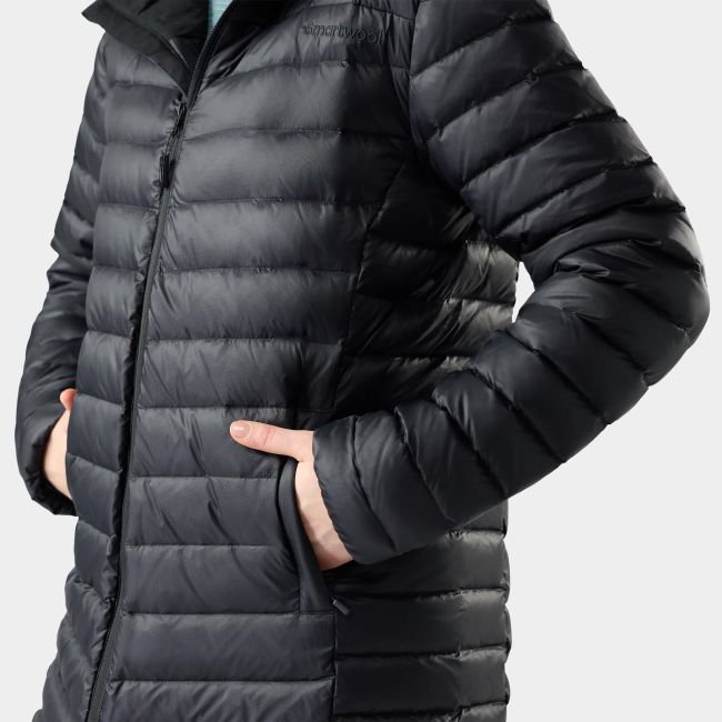 Geacă parka Smartwool Winterloft Hooded - negru | puf + Merino, mărime M