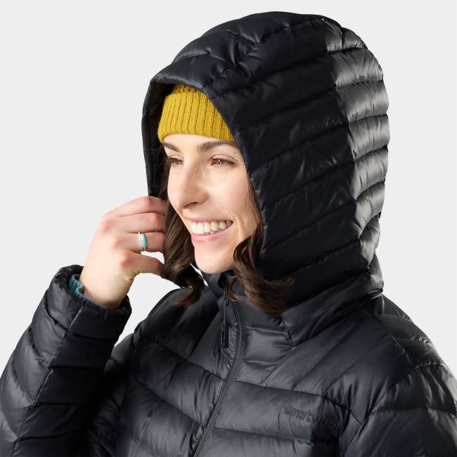 Geacă parka Smartwool Winterloft Hooded - negru | puf + Merino, mărime M