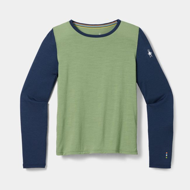 Base layer Merino Smartwool Classic Blend Crew copii - verde Green Tea