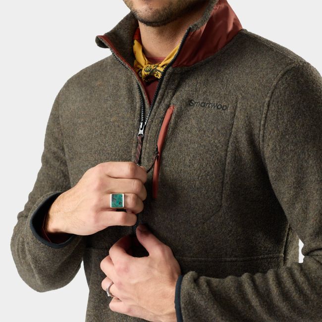 Bluză fleece Smartwool Second Cut 1/2 Zip - arămiu Burnt Sienna
