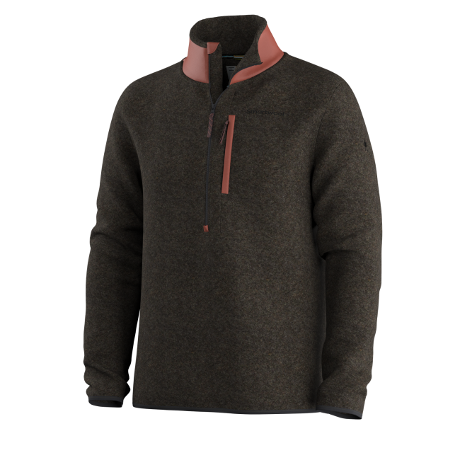 Bluză fleece Smartwool Second Cut 1/2 Zip - arămiu Burnt Sienna