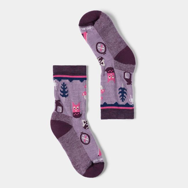 Șosete Merino hiking Smartwool Hike Critter Cache - mov Purple Dawn | Crew | Light Cushion