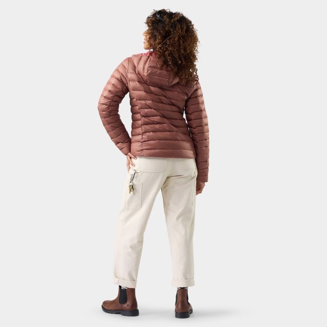 Geacă cu glugă Smartwool Winterloft Hooded - maro Mocha | puf & Merino, mărime M
