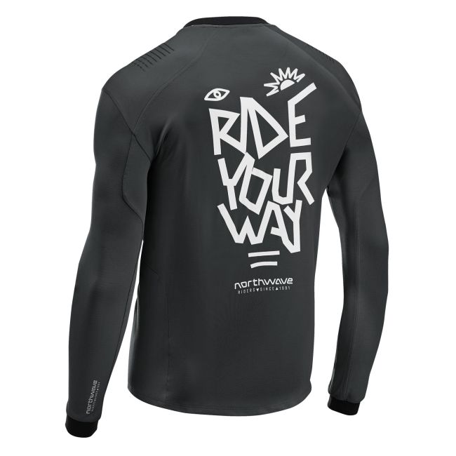 Tricou ciclism Northwave Sharp lung L negru/alb