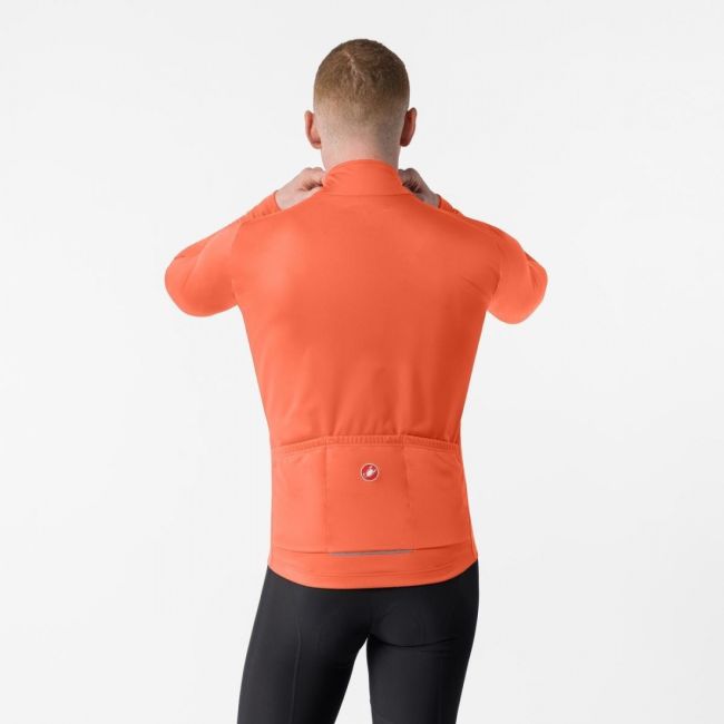 Jachetă ciclism iarnă Castelli Salto 2 - roșu portocaliu | windproof