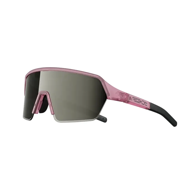 Ochelari de soare electrofotocromatici React Swiss Ervo - lentilă onyx, ramă roz translucid