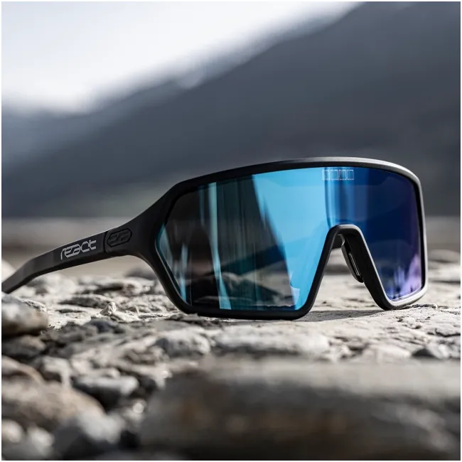 Ochelari de soare electro fotocromatici React Swiss REV SKY - lentila albastra si rama neagra - masura M - produs DEMO