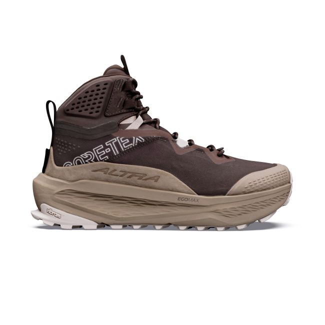 Ghete drumeție Altra Olympus 7 Mid GTX pentru damă - maro Chocolate Torte | Mountain Trail | Whisper Pink | GORE-TEX și talpă Vibram