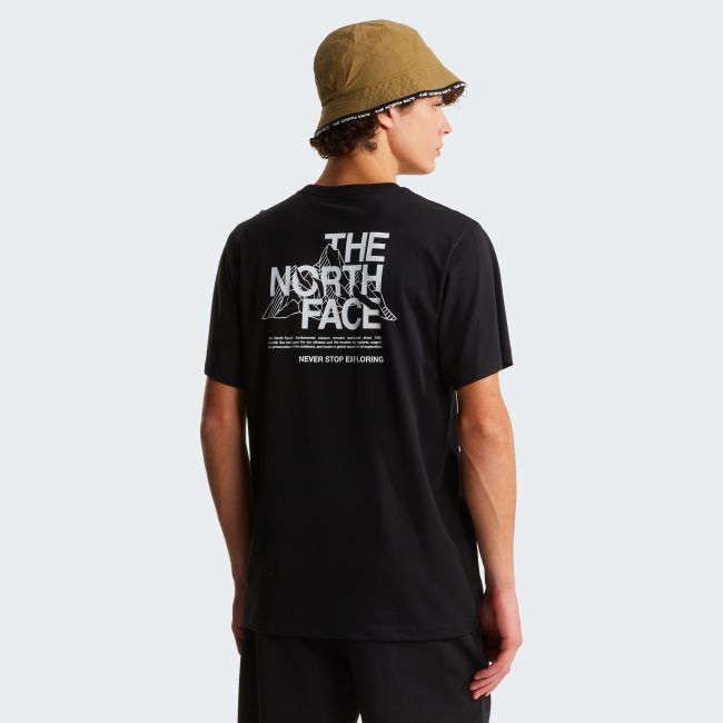 Tricou The North Face Mountain Sketch Regular Graphic pentru bărbați - negru Black | bumbac și poliester