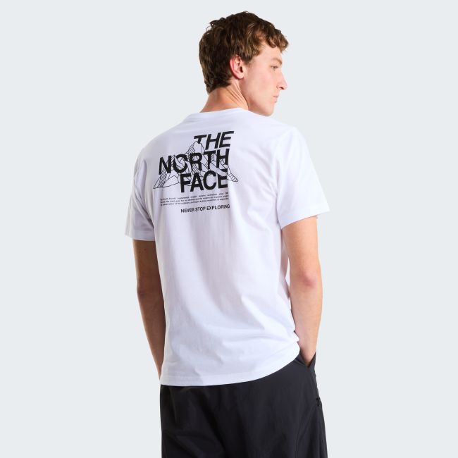 Tricou The North Face Mountain Sketch Regular Graphic pentru bărbați - alb White | bumbac și poliester