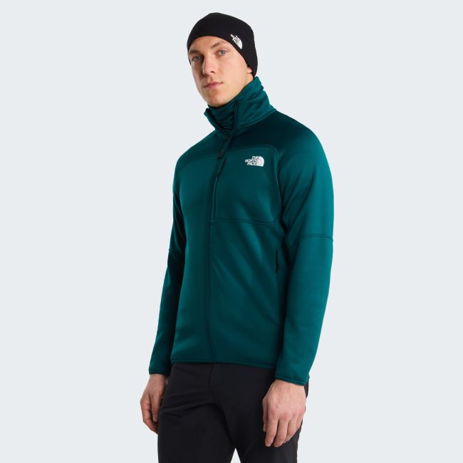 Polar The North Face Polartec Power Stretch Meteora Full Zip pentru bărbați - verde petrol Pacific Teal | Polartec Power Stretch