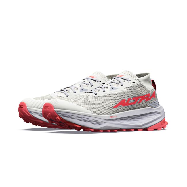 Pantofi alergare trail Altra Olympus 275 HiLo pentru bărbați - gri Vaporous Gray | Fiery Coral | Altra EGO™ MAX și Vibram®