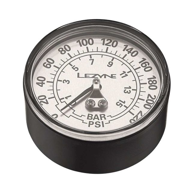 Manometru pompă Lezyne 220 PSI Gauge 2.5" - negru/argintiu
