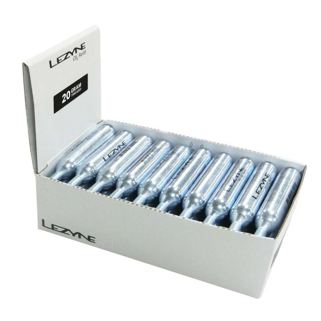 Cartușe CO2 Lezyne 20g - cutie 30 bucăți - argintiu