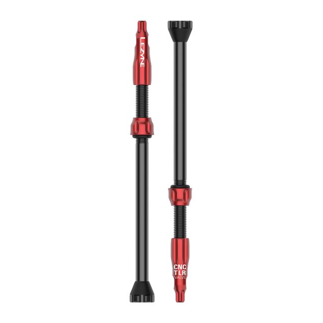 Valvă tubeless Lezyne CNC TLR Valve 80mm - roșu