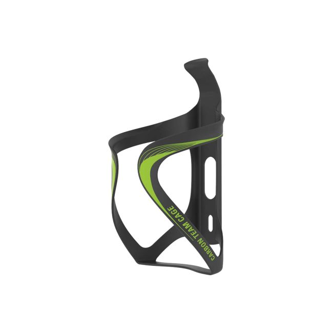 Suport bidon Lezyne Carbon Team Cage UD - negru mat/verde