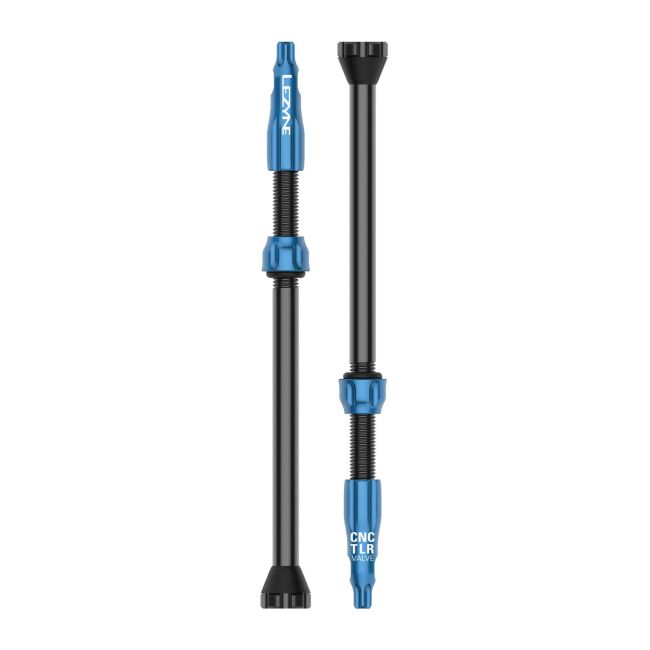 Valvă tubeless Lezyne CNC TLR Valve 80mm - albastru