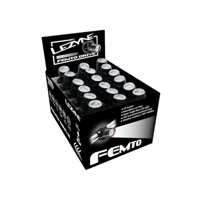 Lumină față Lezyne LED Femto Drive Box Set Front - Negru