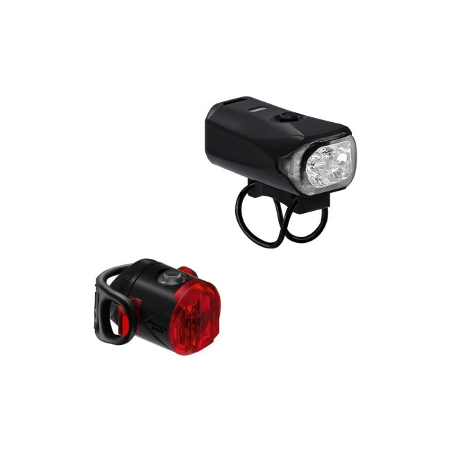 Set lumini Lezyne KTV Drive 300+ / Femto USB-C Pair - Negru