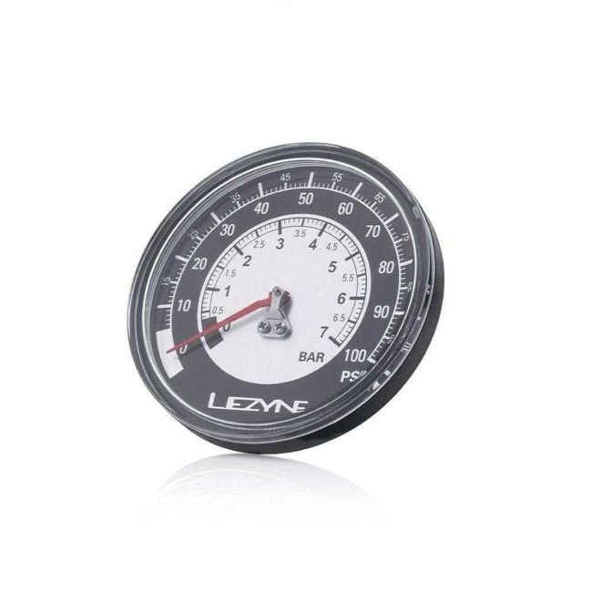 Manometru pompă Lezyne 100 PSI Gauge 3.5" - negru/argintiu