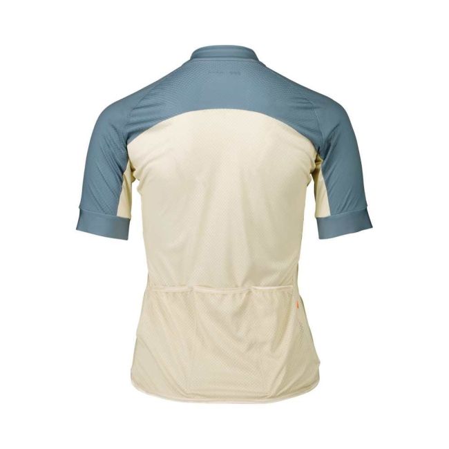 Tricou ciclism șosea POC Essential Road Logo Jersey W - Okenite Off-White/Calcite Blue