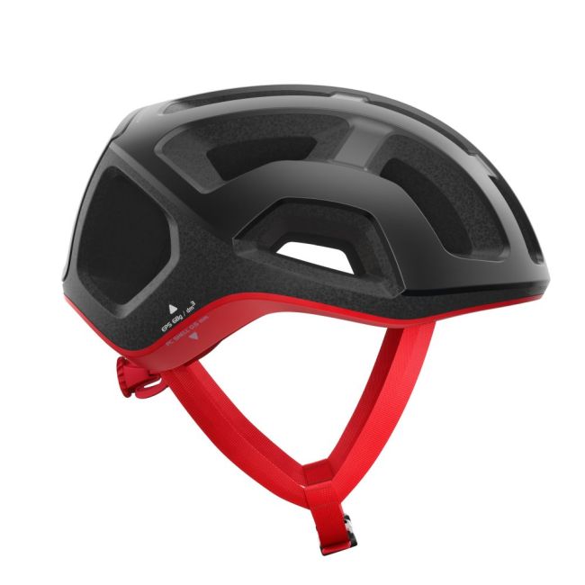 Cască ciclism șosea POC Ventral Lite - Uranium Black / Prismane Red Matt