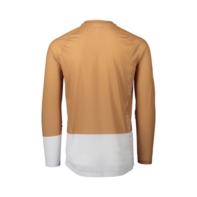Tricou ciclism MTB POC MTB Pure LS Jersey - Aragonite Brown/Hydrogen White