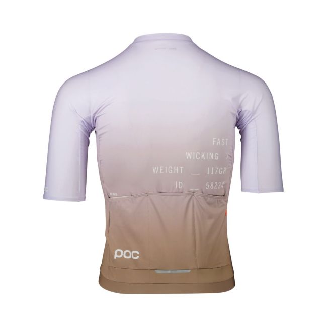 Tricou ciclism șosea POC Pristine Print Jersey - Gradient Jasper Brown/Purple Quartz