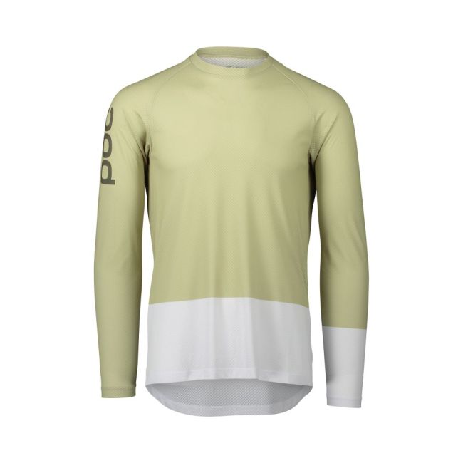 Tricou ciclism MTB POC MTB Pure LS Jersey - Prehnite Green/Hydrogen White