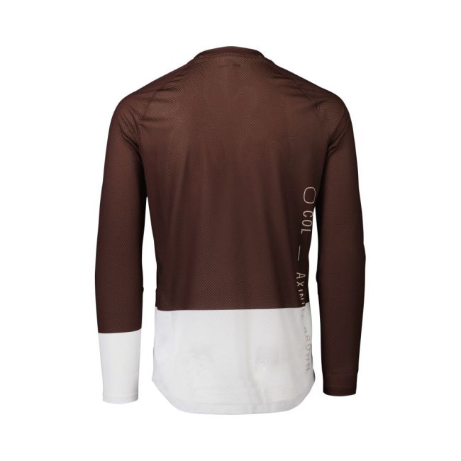 Tricou ciclism MTB POC MTB Pure LS Jersey - Axinite Brown/Hydrogen White