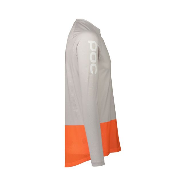 Tricou ciclism MTB POC MTB Pure LS Jersey - Granite Grey/Zink Orange