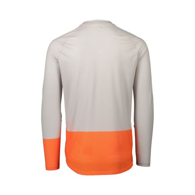 Tricou ciclism MTB POC MTB Pure LS Jersey - Granite Grey/Zink Orange
