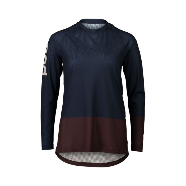 Tricou ciclism MTB POC MTB Pure LS Jersey W - Turmaline Navy/Axinite Brown