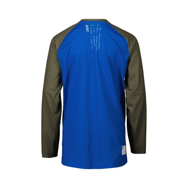 Tricou ciclism copii POC Essential MTB LS Jersey - Natrium Blue / Epidote Green