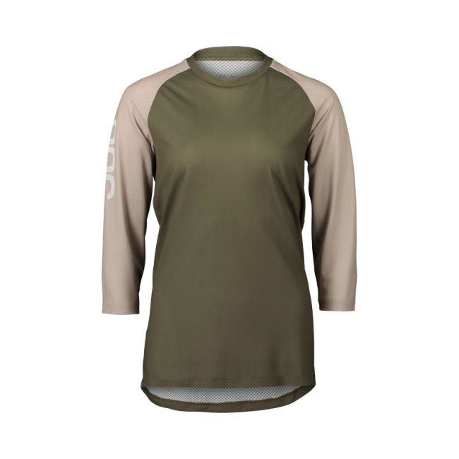 Tricou ciclism MTB POC MTB Pure 3/4 Jersey W - Epidote Green/Light Sandstone Beige