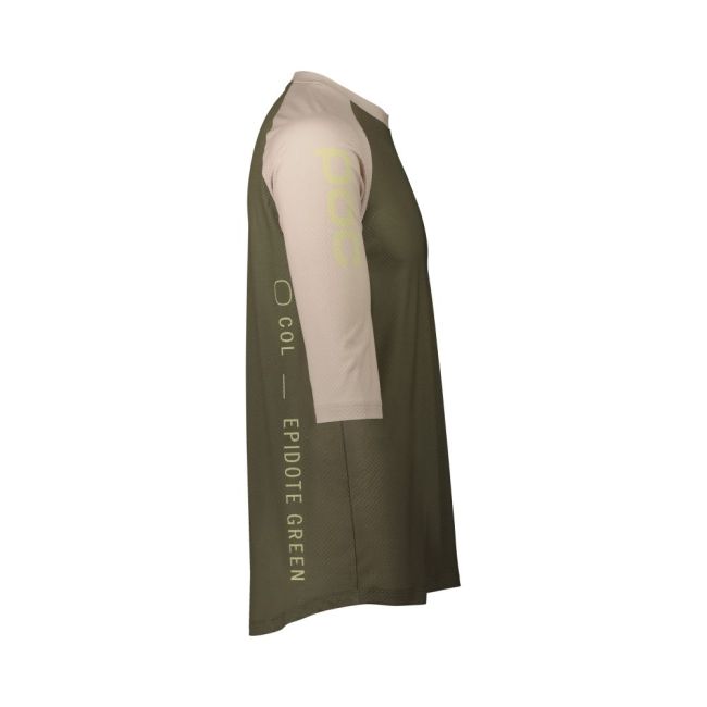 Tricou ciclism MTB POC MTB Pure 3/4 Jersey - Epidote Green/Light Sandstone Beige