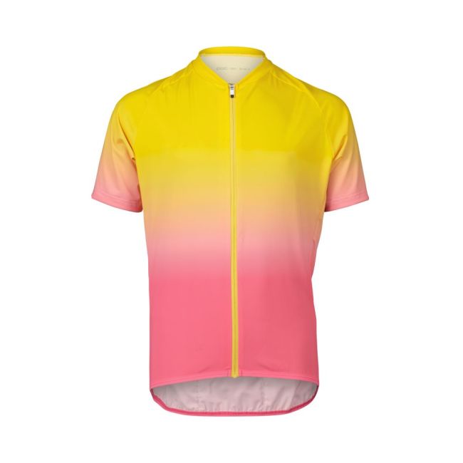 Tricou ciclism copii POC XC Jersey - Gradient Aventurine Yellow / Actnium Pink