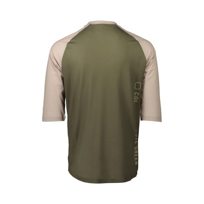 Tricou ciclism MTB POC MTB Pure 3/4 Jersey - Epidote Green/Light Sandstone Beige