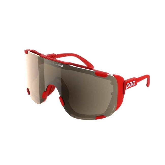 Ochelari ciclism POC Devour Ultra - Prismane Red/Clarity Trail/Partly Sunny Silver