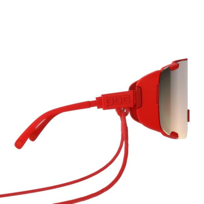 Ochelari ciclism POC Devour Ultra - Prismane Red/Clarity Trail/Partly Sunny Silver