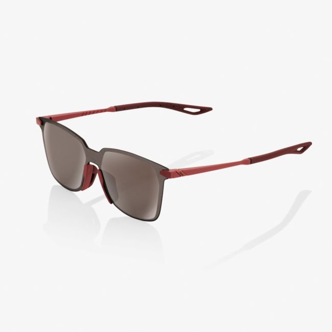 Ochelari de soare 100% Legere UltraCarbon Square - Soft Tact Crimson / HiPER Silver Mirror Lens