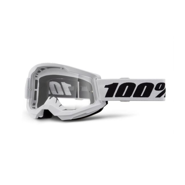 Ochelari MTB/MX copii 100% Strata 2 Junior - White / Clear Lens