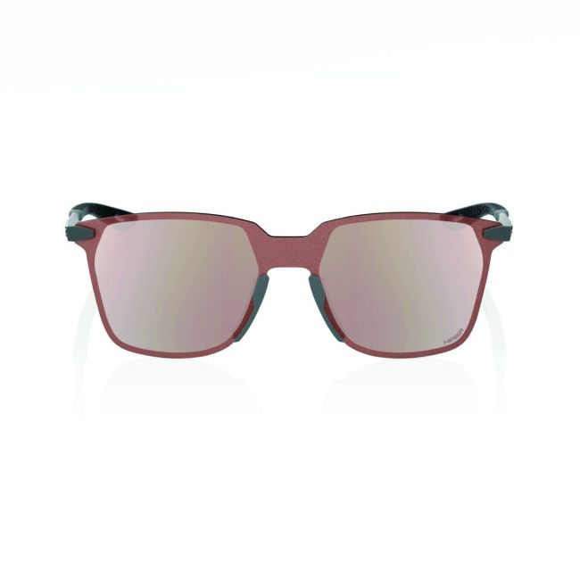 Ochelari de soare 100% Legere Square - Soft Tact Cool Gray / HiPER Crimson Silver Mirror Lens