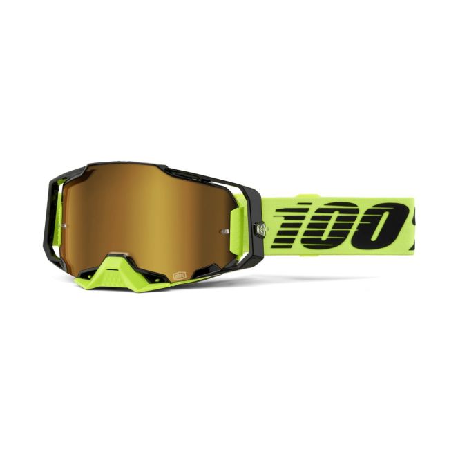 Ochelari MTB/MX 100% Armega Goggle - Neon Yellow / Mirror Gold Lens