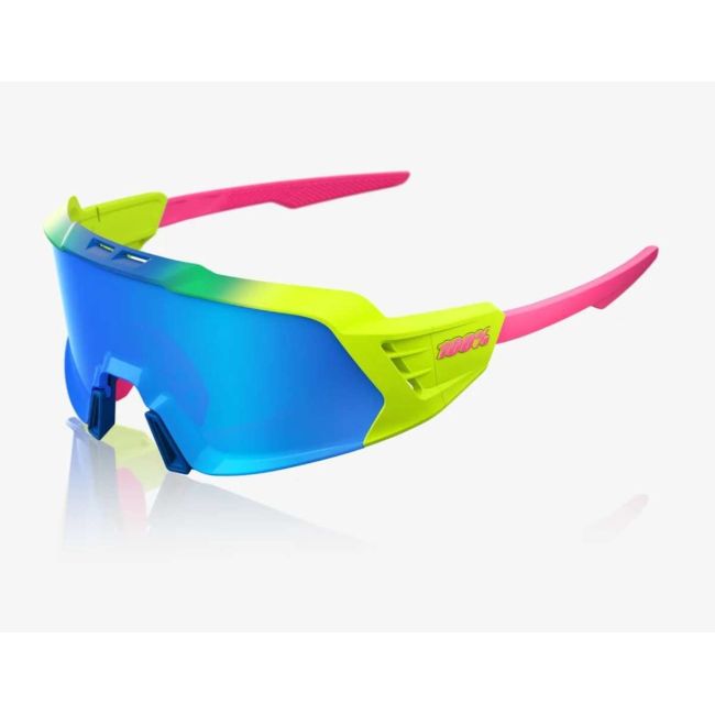 Ochelari ciclism 100% Korbin X - Satin Neon / Blue Multilayer Mirror