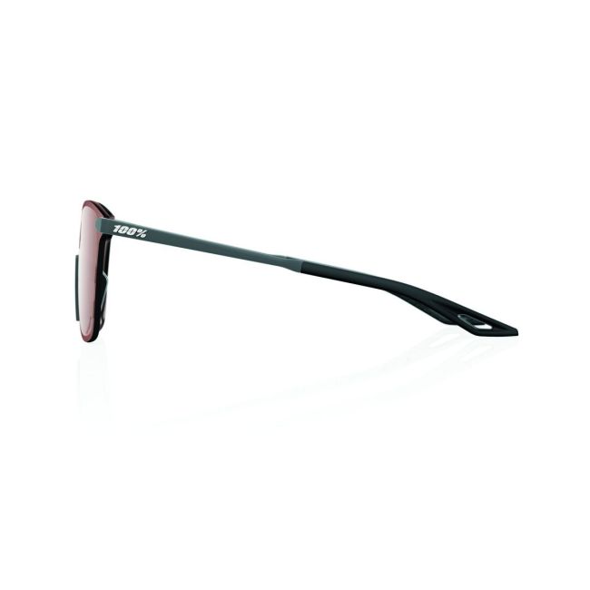 Ochelari de soare 100% Legere Square - Soft Tact Cool Gray / HiPER Crimson Silver Mirror Lens