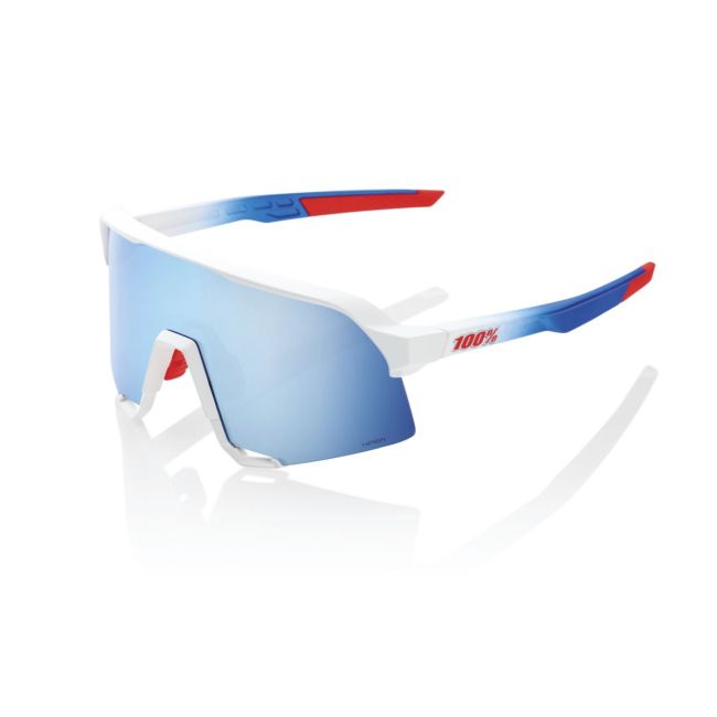 Ochelari ciclism 100% S3 - Total Energies Team Matte White / Metallic Blue / HiPER Blue Multilayer Mirror Lens