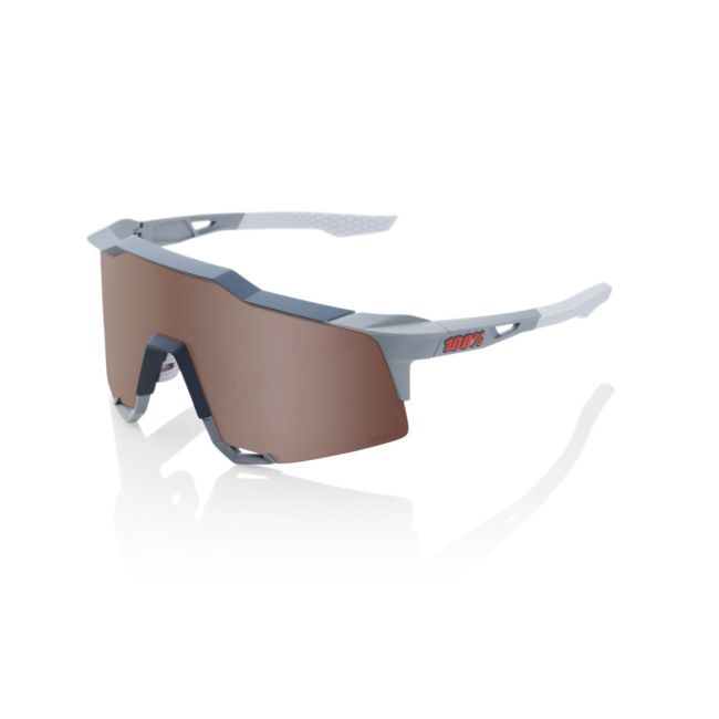 Ochelari ciclism 100% Speedcraft - Soft Tact Stone Grey / HiPER Crimson Silver Mirror Lens
