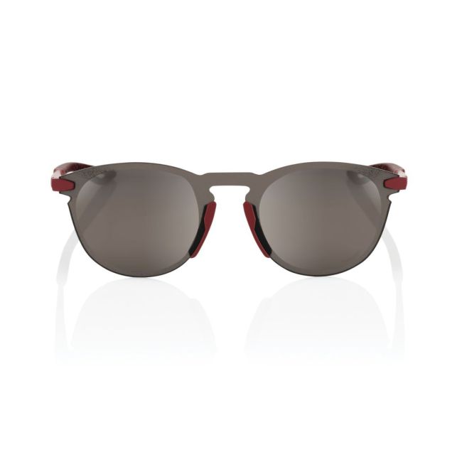 Ochelari de soare 100% Legere Round - Soft Tact Crimson / HiPER Silver Mirror Lens
