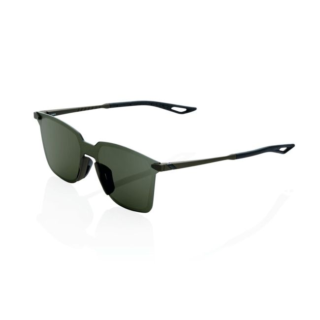 Ochelari de soare 100% Legere Square - Soft Tact Army Green / Grey Green Lens
